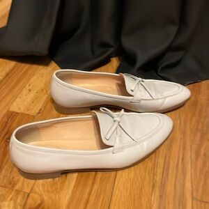J. Crew light gray Academy Leather Loafers size 9